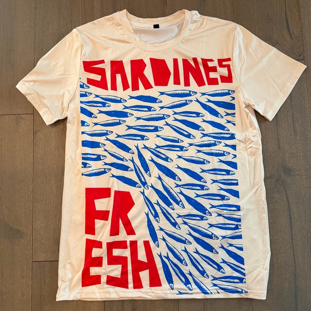 Graphic T-Shirt with Sardines Print